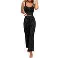 thumbnail image 1 of Women's Slim-Fitting Lace-Trimmed Camisole & Long Pants Set - Casual Breathable Loungewear, Comfort Sleepwear For St Patrick's Day Nightgown,Size:S, 1 of 6