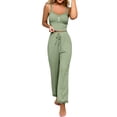 thumbnail image 1 of Women's Slim-Fitting Lace-Trimmed Camisole & Long Pants Set - Casual Breathable Loungewear, Comfort Sleepwear For St Patrick's Day Nightgown,Size:XL, 1 of 7
