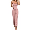 thumbnail image 1 of Women's Slim-Fitting Lace-Trimmed Camisole & Long Pants Set - Casual Breathable Loungewear, Comfort Sleepwear For St Patrick's Day Nightgown,Size:XL, 1 of 6