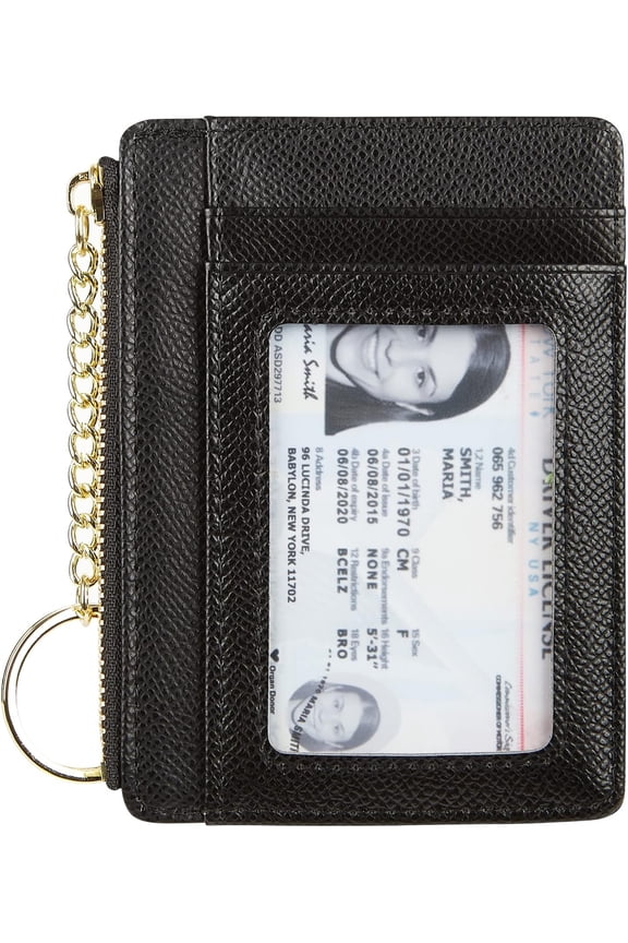 Women's Slim Minimalist Card Holder Changes Purse Front Pocket Wallet With ID Window