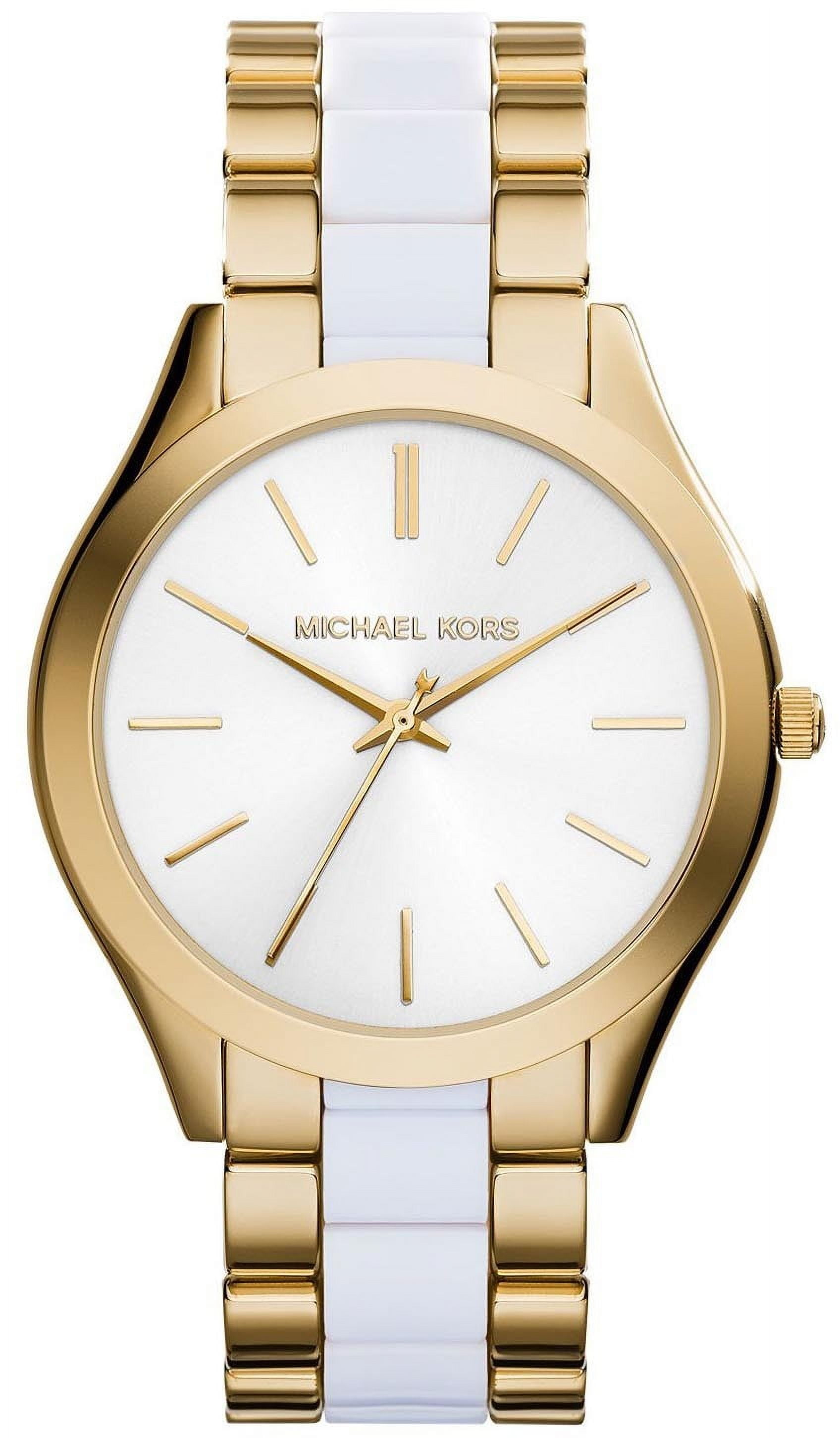Women\'s Slim Runway MK4295 Gold Stainless-Steel Quartz Fashion Watch Michael Kors MK4295 Slim Runway White Dial Gold Tone  main image 2