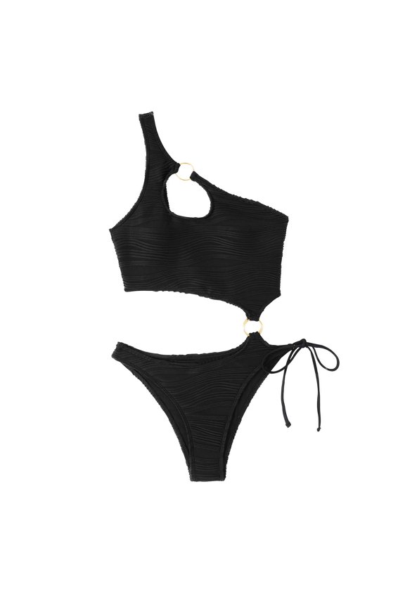 Women's Slim Sexy Wave Bar Solid Color Multi Color Bikini