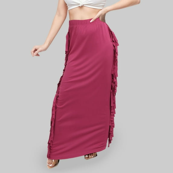 Women's Slim Solid Color Skirt With Fringe On Both Sides Twill on Midi Skirt Girls Sequin Skirt Skirt with Pockets Sweatshirt Skirt Mini Skirt plus Size Poodle Skirt Beach Wrap Skirt Too Too Skirt for