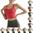 thumbnail image 1 of Women's Slim Strap Sports Underwear Yoga Bra Vest, Seamless Wireless Padded Fitness Bralette, High Elasticity Breathable Workout Tank Top, Thin Strap Supportive Gym Cami, Activewear Base Layer, 1 of 4
