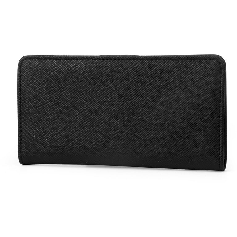LOUIS VUITTON: Black, Taiga Leather LV Logo Folding Wallet (xv