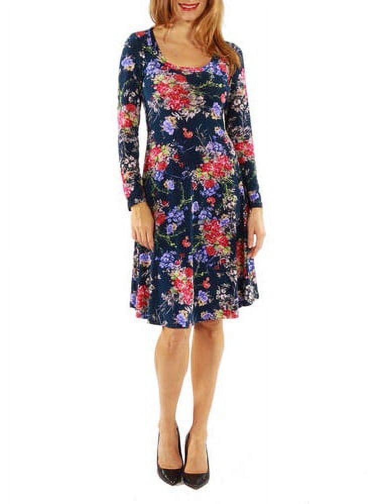 Women's Slim and Pretty Floral Midi Dress - Walmart.com