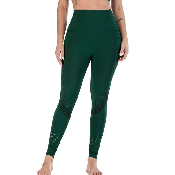 Women's Slimming Support and Comfort Leggings Natural Look Compression Yoga Pants Green/Black/Grey