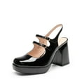 thumbnail image 1 of Women's Slingback Chunky Heels Mary Jane Pumps Shoes With Buckle Straps, 1 of 5
