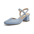 thumbnail image 1 of Women's Slingback Chunky Low Heels Closed Square Toe Heel Wedding Party Dress Pumps Shoes, 1 of 4