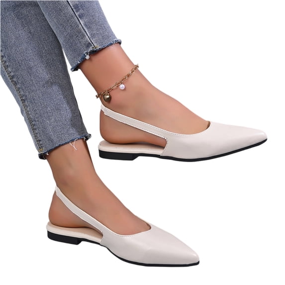 Women's Slingback Dressy Pointed Toe Ballet Flats | Dress Flat Shoes, Low Heel, 37