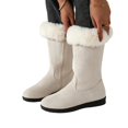 thumbnail image 1 of Women's Slip on Knee High Boots, Plus Size Warm Fleece Lined Side Zipper Round Toe Winter Boots with Breathable Upper and Non Slip Sole, Cozy Footwear for Cold Weather Daily Wear, 1 of 6