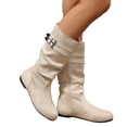 thumbnail image 1 of Women's Slip on Mid Calf Boots, Plus Size Suede Side Zipper Round Toe Casual Boots with Breathable Lining and Cushion Sole, Comfortable Footwear for Everyday Wear, 1 of 7