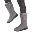 thumbnail image 1 of Women's Slip on Mid Calf Boots, Plus Size Warm Fleece Lined Side Zipper Winter Casual Boots with Breathable Upper and Non Slip Sole, Cozy Footwear for Cold Weather Daily Wear, 1 of 9
