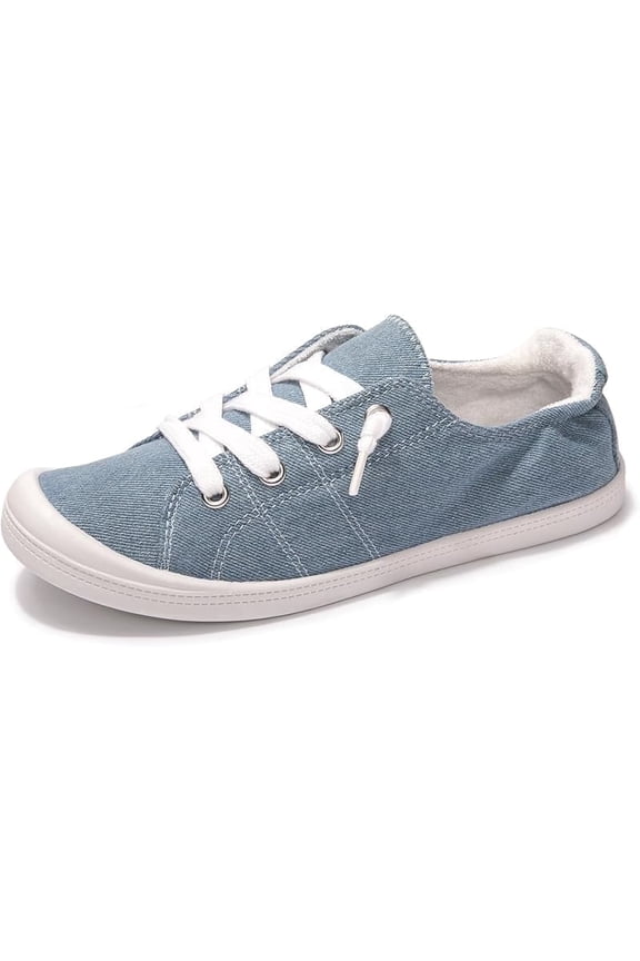 Women's Slip On Canvas Sneakers Low Top Casual Walking Shoes Classic Comfort Flat Fashion Design