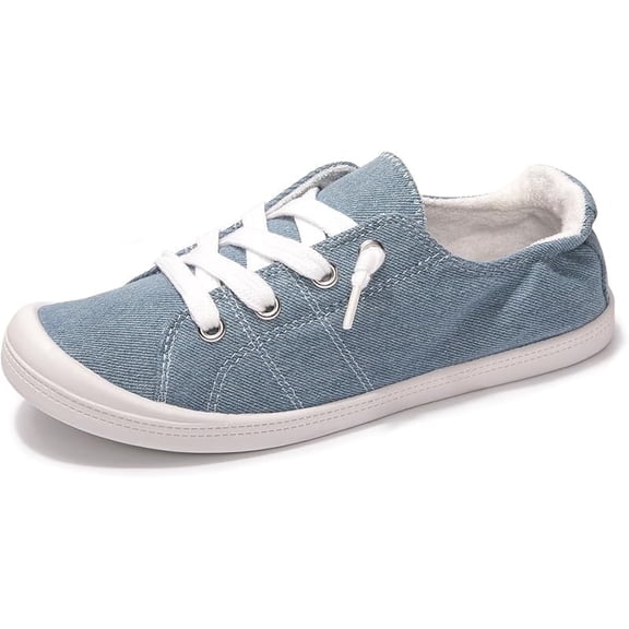 Women's Slip On Canvas Sneakers Low Top Casual Walking Shoes Classic Comfort Flat Fashion Design