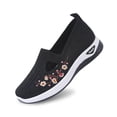 thumbnail image 1 of Women's On Casual Shoes Breathable Soft Sole Lightweight Shoes for Everyday Comfort Embroidered Detail Flat Shoes, 1 of 4