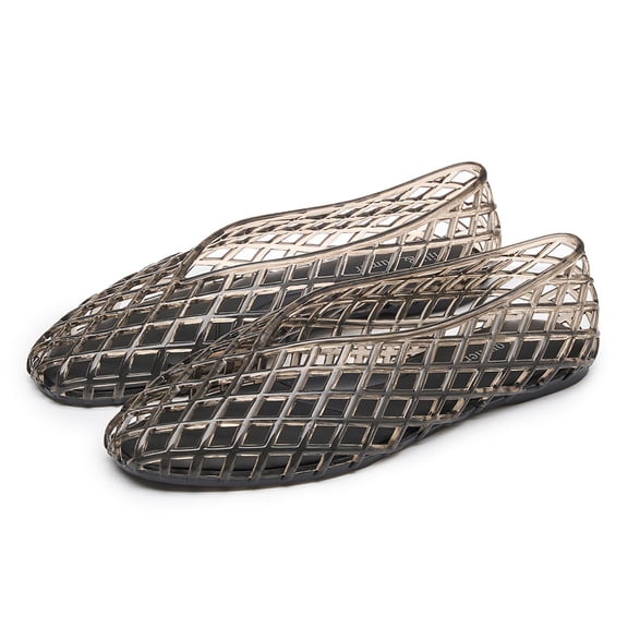 Women’s Jelly Sandals Mesh Flats Breathable Hollow Out Casual Beach Shoes