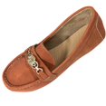 thumbnail image 1 of Women's Slip On Loafer Flats,Soft PU Flat Comfort Shoes All-Match Casual Daily Walking Shoes Orange 6, 1 of 6