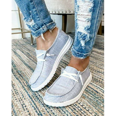 Women Canvas Loafers Comfortable Casual Flat Shoes - Walmart.com