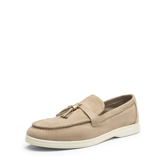 Women's Slip-On Loafers with Tassel Detail 0.8" Low Heel Comfortable Work Shoes for Women