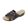 thumbnail image 1 of Women's Slip-On Low Wedge Comfort Sandals, Cross Flowers, 1 of 2