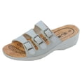 thumbnail image 1 of Women's Slip-On Low Wedge Comfort Sandals, Three Buckle, 1 of 1