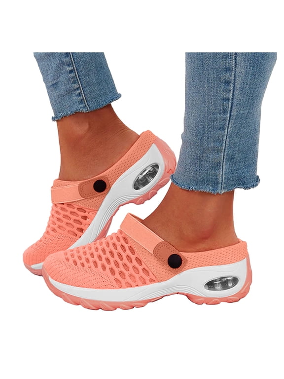 Women's Slip On Orthopedic Clogs Air Cushion Support Mesh Slippers for Back Pain Relief