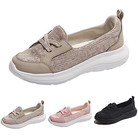 Women's Slip On Orthopedic Shoes with Mesh Arch Support, Comfortable and Breathable Casual Walking Loafers.  Soft Sole Non-Slip Sneakers for Everyday Wear