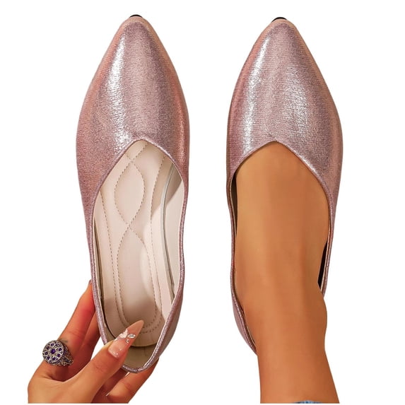 Women's Slip On Pointed Toe Work Dress Office Wedding Party Shoes Women's Casual Solid Color Soft Soled Shoes Trendy Loafers Flat Shoes