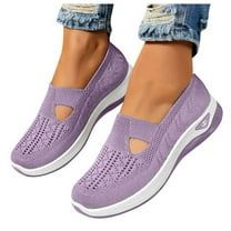 Women's Slip On Sneakers Breathable Non Slip Knit Walking Shoes Casual Mesh Lightweight Tennis Workout Shoes