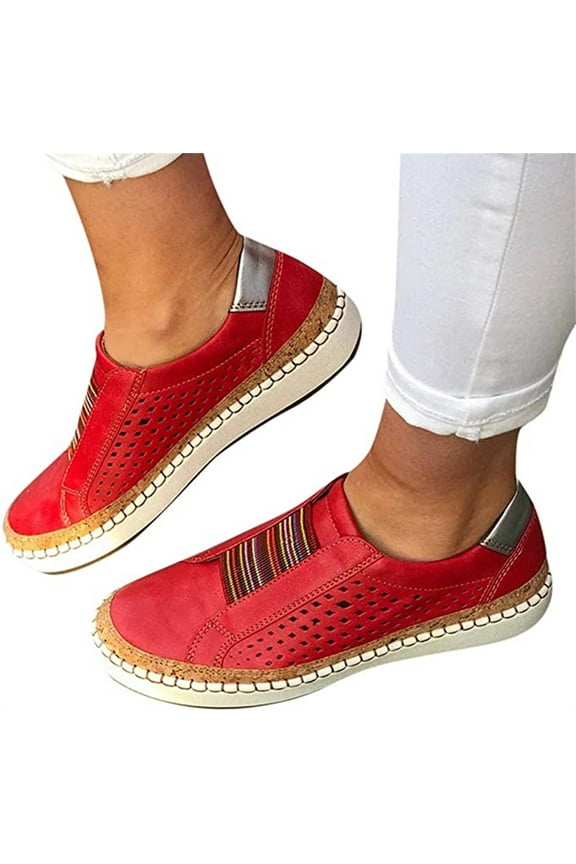 Women's Slip On Sneakers Casual Loafers Comfort Soft Walking Shoes Classic Fall Fashion Canvas Flat Shoes Clearance Sale