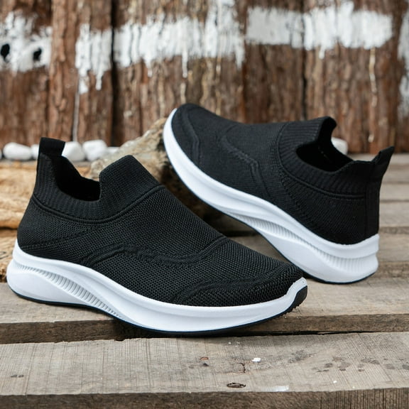 XIMIN Women's Slip On Sneakers Women Non Slip Work Sport Shoes Comfortable Lightweight Breathable Casual Shoes for Walking Travel Footwear