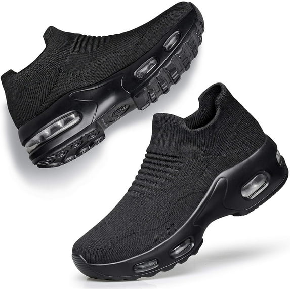 Women's Slip-On Sock Sneakers - Breathable Mesh Walking Shoes with Comfort for Work & Casual Wear
