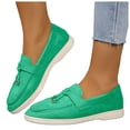 thumbnail image 1 of Women's Slip On Suede Loafers Comfortable Lightweight Business Dress Shoes Wide Width Slip On Sneakers Green Size 6, 1 of 7
