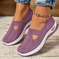 thumbnail image 1 of Women's Slip On Walking Shoes Breathable Knit Sneakers Lightweight Casual Comfort Low Top Loafers Flat Everyday Wear, 1 of 4