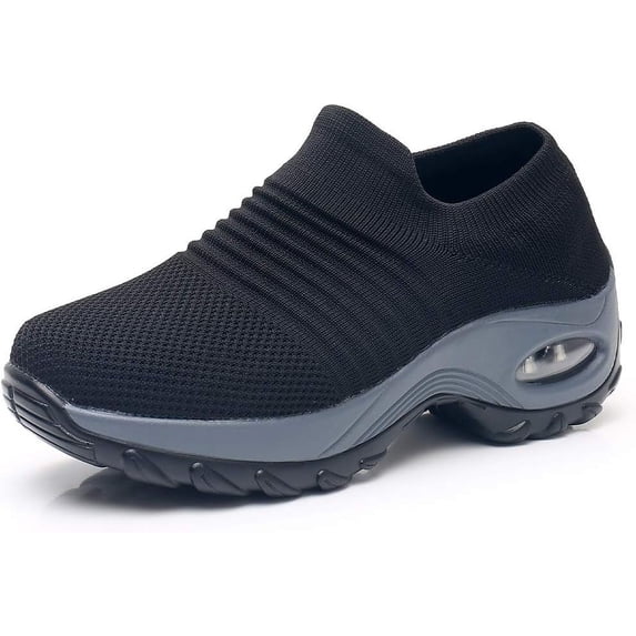 Women's Slip-On Walking Shoes - Breathable Mesh Sneakers with Comfort Cushion for All-Day Wear and Leisure