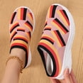 thumbnail image 1 of Women's Slip-On Walking Shoes Comfort Lightweight Breathable Mesh Knitted Sock Shoe Casual Fashion Tennis Running Sneakers Outdoor Sport Fitness Daily Wear,Red 38(US-6.5), 1 of 5