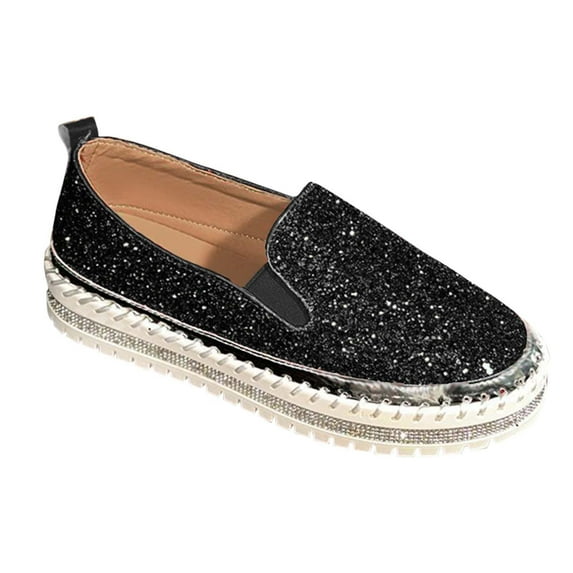Women's Slip Ons Lightweight Flats Sneakers Walking Trendy Sequins Casual Loafers Travel Shoes