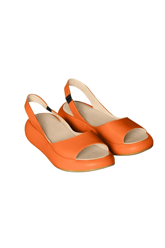 Women's Slip Ons Sandal Open Toe Low Heel Wedges Shoes Casual Summer FootBed Slides Sandals Walking Shoes