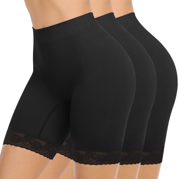 Women's Slip Shorts for Under Dresses Skirt,Anti Chafing Boyshorts Panties,Lace Long Boxers Briefs Underwear