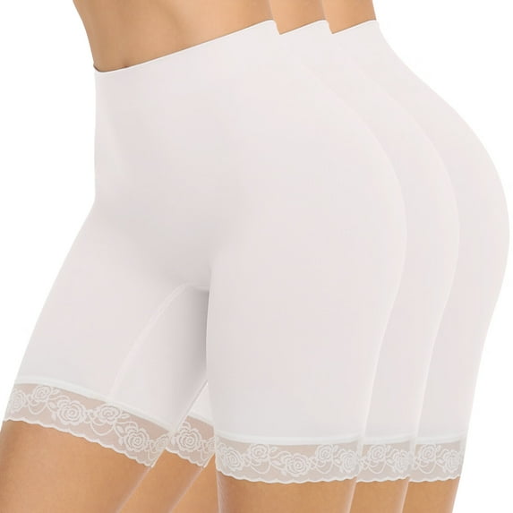 Women's Slip Shorts for Under Dresses Skirt,Anti Chafing Boyshorts Panties,Lace Long Boxers Briefs Underwear