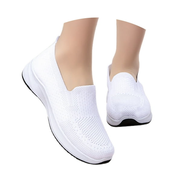 Women's Slip On Sneakers Comfortable for Walking & Light Running Women's Breathable Casual Shoes Comfortable Flat On Walking Shoes For Everyday Wear Lightweight Mesh Fabric Loafers