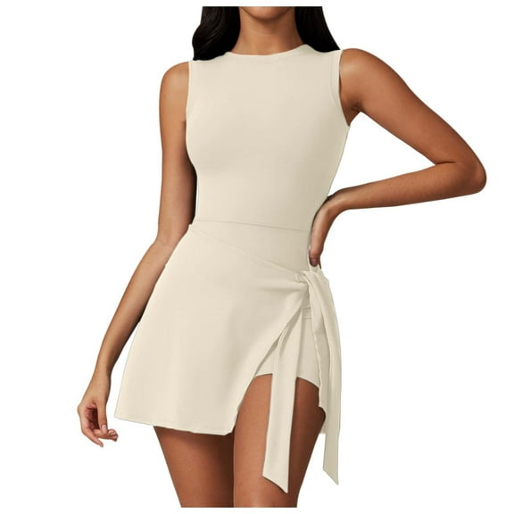 Women's Sports Dress - Strap Casual Fitness Yoga Tennis Dress with Back Design