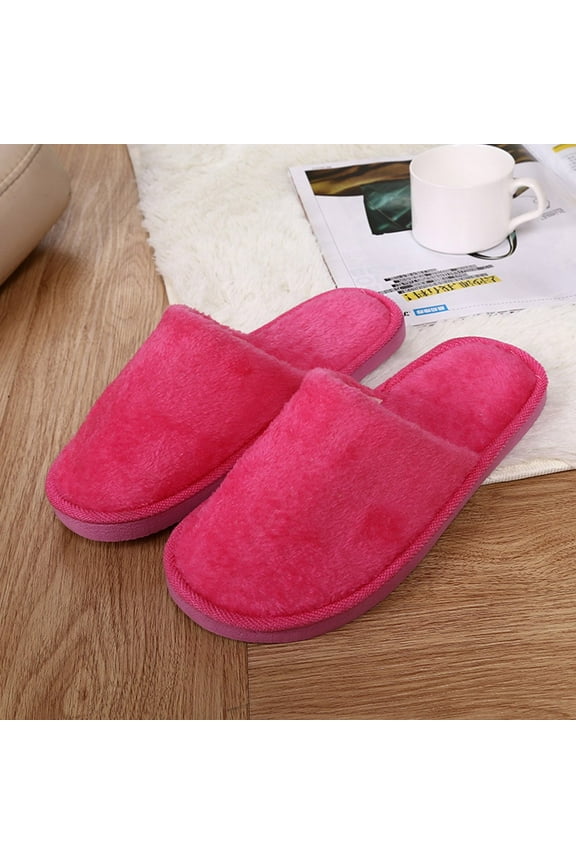 Women's Slip on Fuzzy House Slippers Memory Foam Slippers Scuff Outdoor Indoor Warm Plush Bedroom Shoes with Faux Fleece Lined