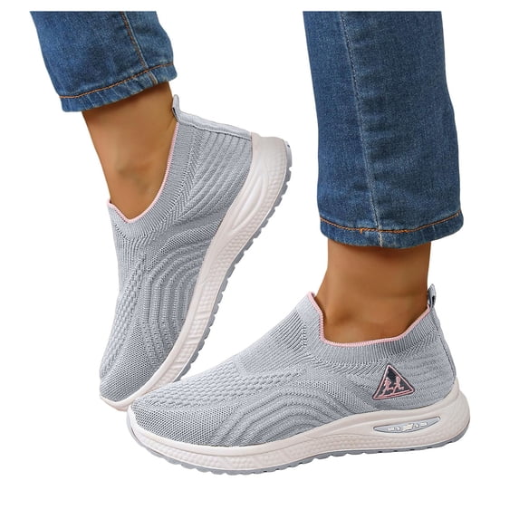 Women's Slip on Sneakers Breathable Platform Soft Sole Tennis Shoes Lightweight Athletic Gym Non Slip Work Shoes