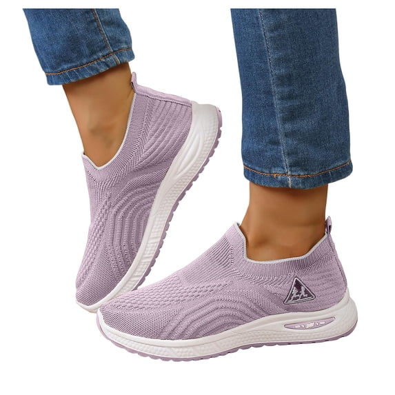 Women's Slip on Sneakers Breathable Platform Soft Sole Tennis Shoes Lightweight Athletic Gym Non Slip Work Shoes
