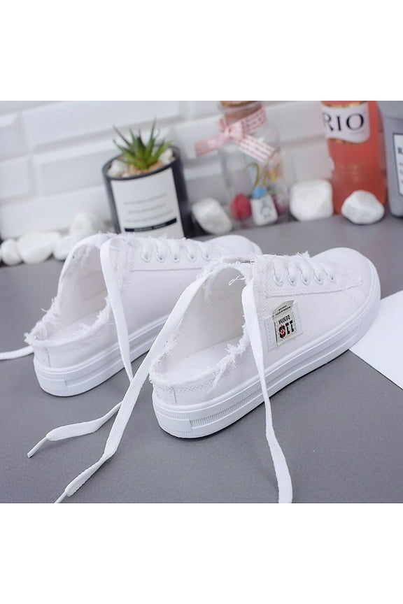 Women's Slip on Sneakers Canvas Slip ons Shoes Fashion Comfortable Mules Womens anti slip Loafers Casual Backless Shoes