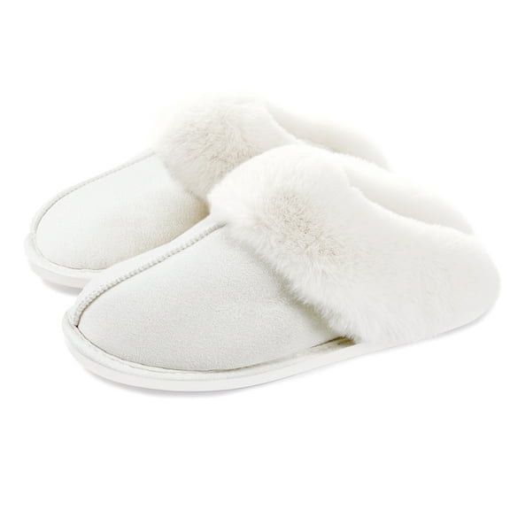 Women's Slipper Memory Foam Fluffy Soft Warm Slip On House Slippers,Anti-Skid Cozy Plush for Indoor Outdoor