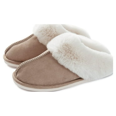 Women's Slipper Memory Foam Fluffy Soft Warm Slip On House Slippers,Anti-Skid Cozy Plush for Indoor Outdoor