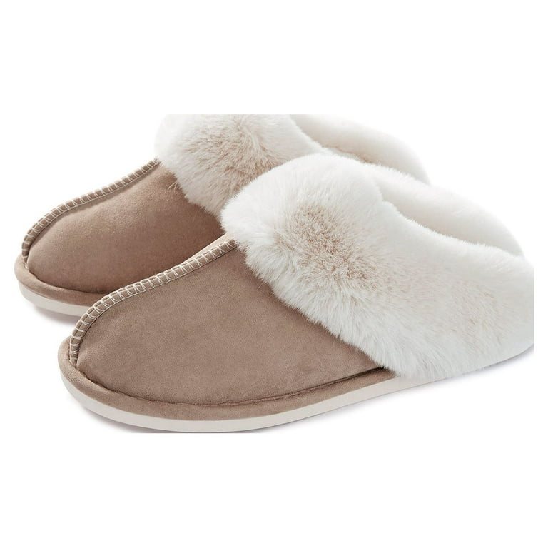 Women s Slipper Memory Foam Fluffy Soft Warm Slip On House Slippers Anti Skid Cozy Plush for Indoor Outdoor